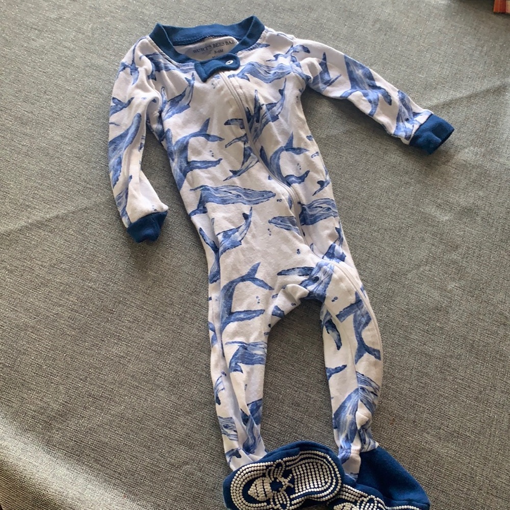 Burts Bees Baby footed pajamas, 3-6m